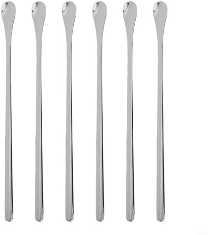 Cucharas mezcladoras de acero inoxidable mango largo multiusos diseño roscado cuchara mezcladora de acero inoxidable 19,3 cm para cera resina jabón vela proyectos de bricolaje mango colorido
