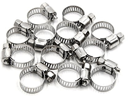 sourcing map 12pcs Collier de Serrage Tuyau Pince Clip Serre Joint 9-16mm Métal Réglable Pour Voiture Tuyau Câble