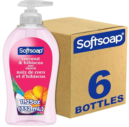 Softsoap Liquid Hand Soap, Coconut and Hibiscus Scent, 11.25 oz (6 Pack)