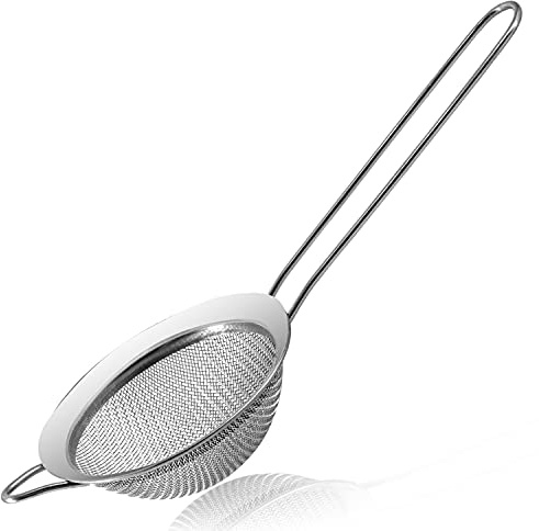 Anaeat Fine Mesh Strainers - Premium Stainless Steel Colander Sieve Sifters, with Durable Mesh and Sturdy Handle, Excellent for Sifting Dry ingredients, Flour, Pastas, Rice, Tea (3.15）