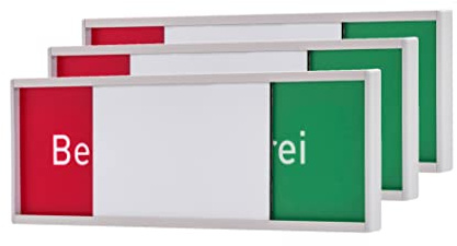 3x Rom Frei-/Belegt Anzeige 54x151mm Set | Büro Frei- Besetzt Schild | für Türschild Büroschild | 3er Sparpack