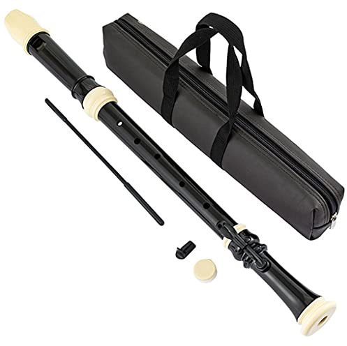 Blockflöten Blockflöte Lernen Erwachsene Tenor Barock 8-Loch Profi-Blockflöte, C-Tune Britische ABS-Flöte, 3-teilig, Mit Reinigungsstift Für Aufbewahrungstaschen (Color : Black, Size : Baroque C)