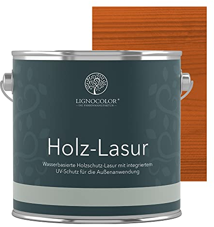 Lignocolor Holzlasur Teak 2,5L | Holzschutzlasur für Außen & Innen | Holz, Zäune und Gartenmöbel | UV- und Witterungsschutz