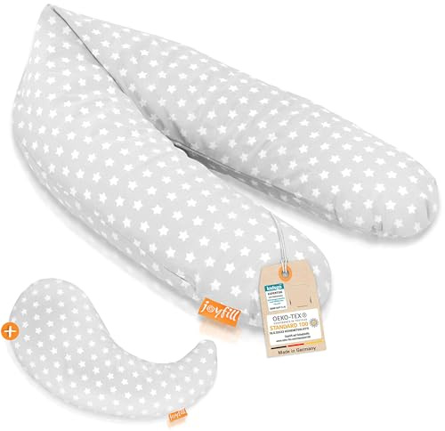 joyfill® Stillkissen Mikroperlen 190cm inkl. Nachfüllkissen I Schwangerschaftskissen - Made in Germany I Ideal zum Schlafen & Stillen Dank & Bequemer Füllung I Stillkissen XXL