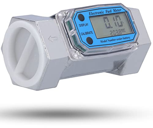 Elektronische Turbine Durchflussmesser, Kraftstoff Durchflussmesser für Benzin Kerosin, mit Digital LCD Display, 2 Zoll, 2,3 V-3,3 V für , Kerosin, Benzin(Blau LLW-50)