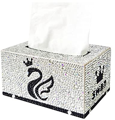 LYEAA 5D DIY Diamant-Tücherbox, quadratisch, Strass-Zeichnung, handgefertigt, Kunst, Taschentuchspender, Mosaik-Set, Handwerk for Zuhause, Büro, Auto-Dekoration