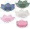 Linkidea Lot de 4 Porte-Savon avec Drainage, Barre en Silicone pour Salle de Bain, Porte-Savon en Forme de Fleur pour évier de Cuisine
