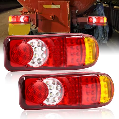 Ygmylandbb Feux arrière LED remorque, lampes arrière camion 24V universelles, clignotant séquentiel flèche fluide (stop, frein, clignotant), 46 LED, 2 pièces (46LED)