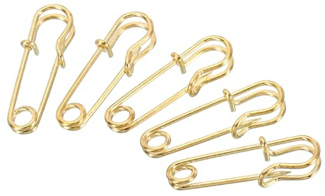 sourcing map 20 Stück Sicherheitsnadeln 2.7cm Groß Safety Pins Metall-Sicherheitsnadeln für Decken Röcke Handwerk Brosche Herstellung Goldton