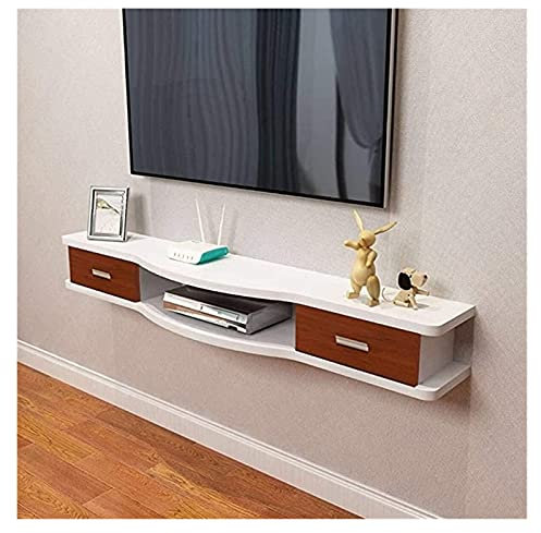 IBOWZ Mobile TV Sospeso Parete TV Multimedia Mensola Mobile TV a Parete Mensola Galleggiante Reparto Porta TV Libreria Galleggiante Console TV per Soggiorno Mensola a Muro