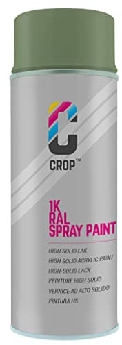 CROP Lackspray RAL 6011 Resedagrün - Hohe Deckkraft, SCHNELLE TROCKNUNG, 100% inaltérable - Auto, Motorrad & Heimwerken - Matt - 400 ml