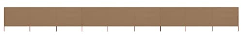 Annlera 9-teiliges Windschutzgewebe 1200x160 cm Taupe Senkrechtmarkise Außen Paravent Outdoor Wetterfest Trennwand Garten Balkon Sichtschutz für Garten Terrasse Windschutz Und Privatsphäre Schutz