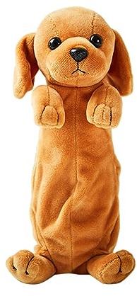 LICHENGTAI Kinder Federmäppchen Cartoon Plüsch Hund Federtasche Niedlichen Mäppchen Mädchen Jungen Stift Tasche Make-Up Pouch Kosmetiktasche Taschenhalter Pencil Case für Schule & Büro