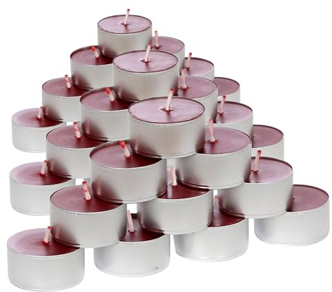 Bütic GmbH Lot de 30 bougies chauffe-plat en cire d'abeille rouge avec parfum de cire d'abeille 100 % naturelle dans un étui en aluminium