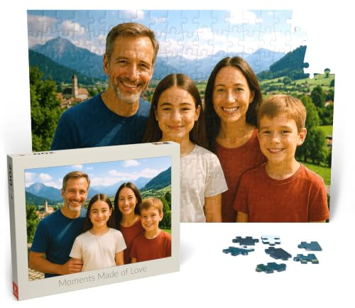 MyPuzzle Personalisiertes Puzzle mit eigenem Bild - 1000/500/200/100 Teile: Gestalte Dein individuelles Fotopuzzle für Geburtstage, Muttertag, Valentinstag & Hochzeiten - 200 Teile (Querformat).
