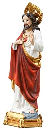 ABOOFAN Kunstharz Jesus Statue Dekoration Kreativ Gestaltet mit Detailreicher Simulation Künstlerisches Simulationsmodell für Wohnkultur und Religiöse Tischdekoration