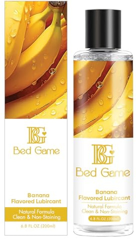 BED GAME Persönliches Gleitmittel auf Wasserbasis,mit Bananengeschmack,für Männer, Frauen und Paare, nicht fleckig, 6.8 Oz
