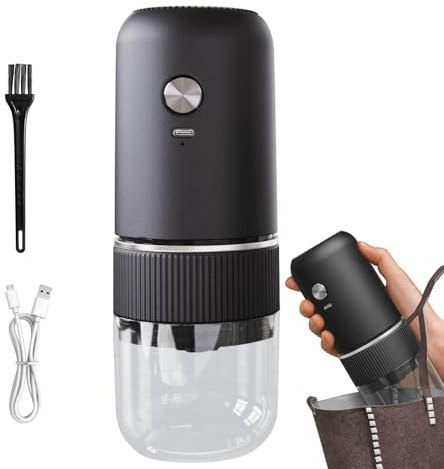 Moulin à Café Portable et Compact avec Machine Expresso - Cafetière de Voyage Légère et Rechargeable pour Camping