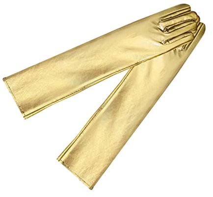 LIFKOME Goldene Handschuhe Für Halloween Make-up Und Tanz Vollfinger Und Kostümhandschuhe Aus Hochwertigem Material Für Partys Bälle Und Besondere Anlässe Zeichen
