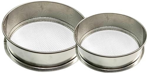 Erdsieb für Garten - 2 Stück Gartensieb, Kompostsieb Rostfreier Stahl Rund 3mm Feinmaschiges Kleines Sieb für Garten, Erde, Sand, Kompost, Steine Unkraut, Schotters, Saatgut, Reis, Mehl (20cm+30cm)