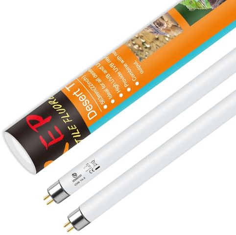 REPTI HOME UVB Lampe Terrarium, T5 UVA UVB Lampe Reptilien 24W-2stück, Leuchtstoffröhre T5 UVB 10.0 56cm, Terrarium Lampe UVB für Reptilien, Schildkröte, Bartagamen, vögel