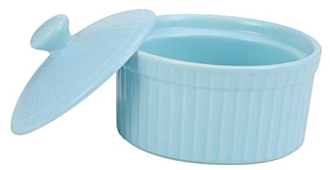 MAGICLULU Bol Céramique Avec Couvercle Bol à Soufflé Robuste Étanche Et Résistant Cuisson Pâtisserie Et Dessert Pour Maison Restaurant Et Hôtel