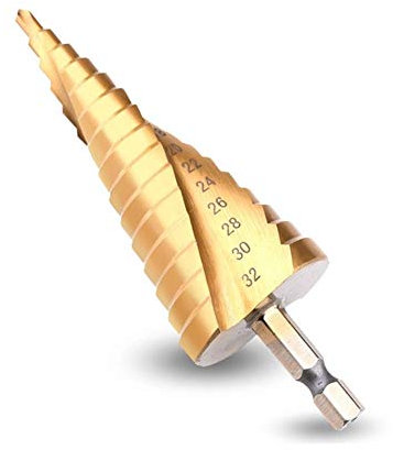 Broca escalonada, broca escalonada de carburo, broca central de acero de alta velocidad for metal, broca de 4-32 mm, broca escalonada con revestimiento de titanio HSS, herramienta eléctrica for trabaj