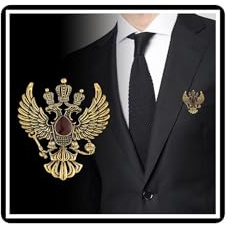 Kristall Doppelköpfiger Adler Brosche Strass Krone Flügel Revers Anstecknadel Vintage Kragen Brustnadel Badge Mantel Anzug Rock Nieten Accessoires für Männer Frauen (Gold)