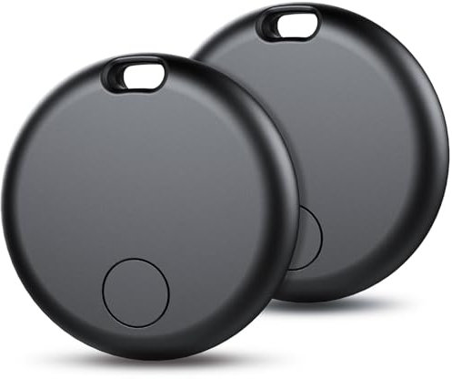 Air Tracker Tag 2 Pezzi, Funziona con Apple Dov'è (Solo iOS), Localizzatore Bluetooth Trova Oggetti 365 Giorni, Batteria Sostituibile, Impermeabile IP67, Chiavi/Portafoglio/Bagagli/Valigie, Nero