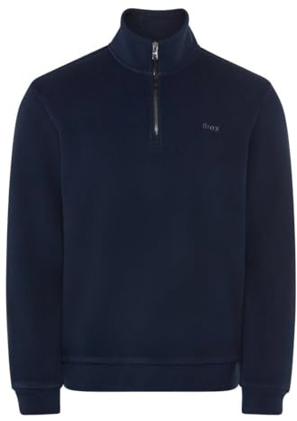 Brax Varm Tec flanell fleece troyer sweatshirt för män, 23 marinblå, L