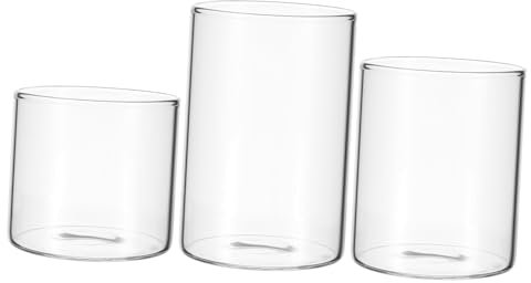 Alipis 3 Pezzi tazza di candela profumata sfarfallio portacandele trasparente semplice Porta di candele desktop portacandele vuoto tazza di tealight vuota tazza da tè Bicchiere