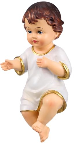 Gatuida Christkind Jesus Kuscheltier Christlich: Kunstharz Jesuskind Krippenfigur Christkind Figur Katholisch Büro Haushalt Tischdeko für Haushalt Küche und Bad Wohnzimmer Garten Büro