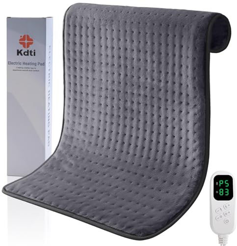 Coussin Chauffant Électrique, 40 × 80 CM avec Arrêt Automatique à 3 Heures et 6 Niveaux de Température, Lavable en Machine, Flanelle Ultra-Douce, Adapté au Dos, Cou, Épaule et Abdomen