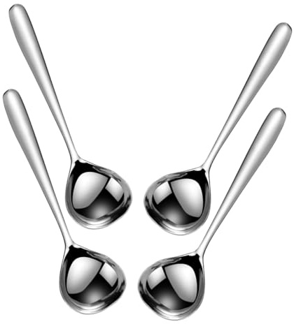 TOYANDONA Louches à Soupe En Acier Inoxydable Grosse Capacité Cuillères à Long Manche Ustensiles Cuisine Polyvalents 4 Pièces Pour Préparation De Sauces Et Ragoûts Domestiques Et Professionnels
