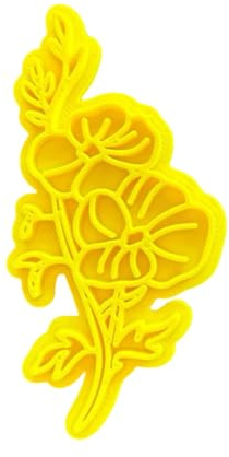 The Cookie Cutter Hub Poppy Flower Cookie Cutter/Embosser for Cupcakes Fondant Icing Clay Cake Baking Decoration