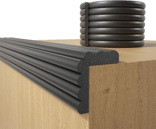 agctrler Paraspigoli per Bambini, 5 m x 8 cm x 0.8cm, Protezione per bordi del tavolo, Copri spigoli per bambini, autoadesiva, protezione per bambini, letto, davanzale e scrivania, mobili (Nero)