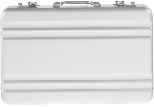TINEASUR Scatola per Biglietti da Visita in Metallo Combinazione, Porta Carte Robusto Coperchio a Scatto, Organizer per Schede e Foto da Ufficio, Capacità Grande per Uso Professionale