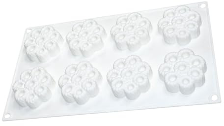JTQYFI Moldes de silicona para postres multiusos para 8 tartaletas de frambuesa con diseño antiadherente, ideal para fiestas, fácil limpieza, moldes fácilmente extraíbles