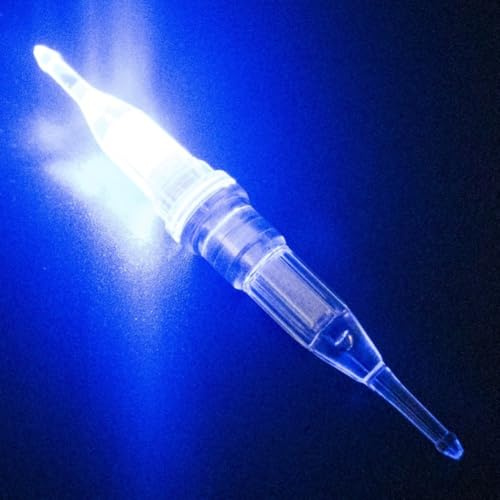 Esca leggera da pesca a LED per esterni, dimensioni compatte 73,5 mm con materiale plastico, peso totale 2,2 g, batteria CR425 per una durata prolungata (blu)