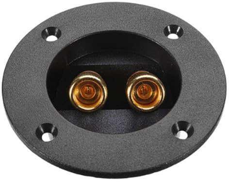 GOOHOCHY Connettori per Altoparlanti a 2 Vie, Morsettiera Rotonda in Rame Placcato Oro, Plastica Resistente, Facile Installazione per Casse Acustiche e Subwoofer, Confezione da 3 Pezzi
