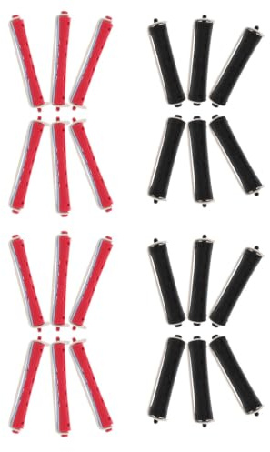Healeved 24pcs Plastic Hair Perming Rods for Waves and Curls with Easy Wrapping and Shape Retention, Lightweight Curl Rollers for Home Use and Travel, Professional Salon Quality Hair
