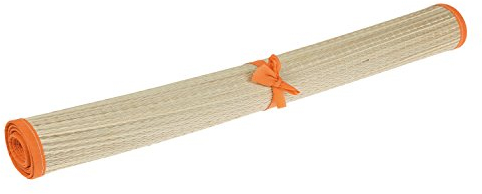 Idena 10034914 - Strand-Matte aus Bast, mit farbiger Stoffeinfassung, zusammenrollbar, ca. 60 x 180 cm, 5 Farben sortiert, als vielseitige Unterlage im Freien