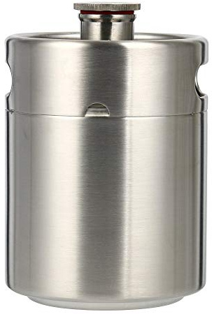 Ölfat mini keg growler öltillbehör i rostfritt stål ölpåfyllningsbara dubbla handtag för hem picknick camping (5 l)