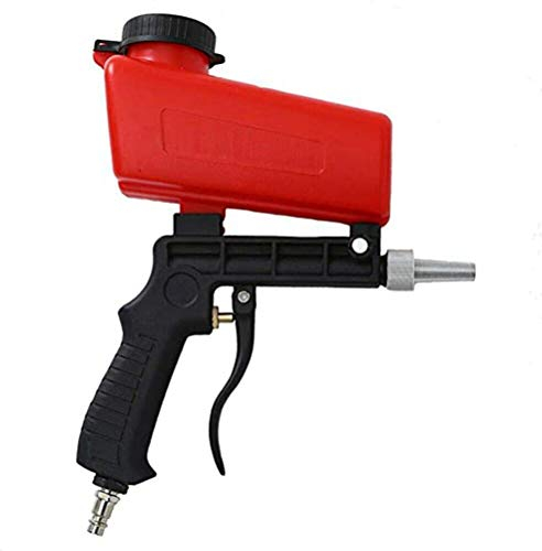 Jitong Druckluft-Sandstrahlpistole | 21 Pfund Topfkapazität | 1/4 Einlassanschluss | 90 psi Luftdruck | 6.5 mm Düsen Sandstrahlgeräte - Rot