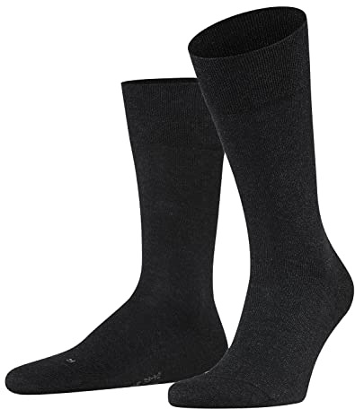 FALKE Sensitive London M So algodón puños sin presión 1 par, Calcetines Hombre, Gris Anthracite Melange 3080, 43-46