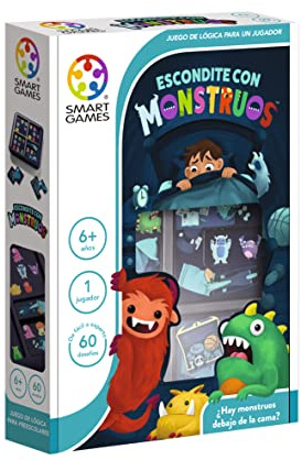 SmartGames - Escondite con Monstruos | Juegos De Mesa Niños 6 Años O Más | Rompecabezas Adultos Y Rompecabezas Niños con 60 Desafíos | Juego De Mesa para 1 Jugador