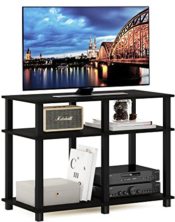 Furinno Romain Turn-N-Tube TV-Ständer für Fernseher bis zu 40 Zoll, Espresso/Schwarz
