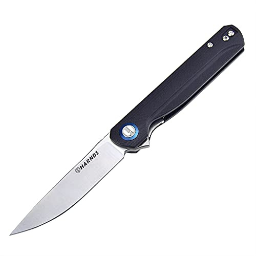 Harnds Wind Klappmesser Taschenmesser Flipper 14C28N Klinge G10 Griff Keramikkugellager Outdoor Camping Survival und EDC Messer