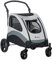 PawHut Hundewagen Hundetrolley Hundebuggy Pet Stroller mit 4 Rädern Katzenbuggy für kleine und mittelgroße Hunde Katzen Netzfenster Seitentasche faltbar Oxfordstoff Grau+Schwarz 107 x 67 x 102 cm