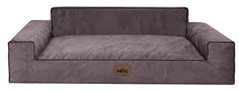 Bjird Hundebett - Hundekorb für kleine mittelgroße & große Hunde - Hundekissen - Hundesofa - Bezug abnehmbar und waschbar - Glamour New - Größe: M: 78 x 53 cm - Braun Fancy